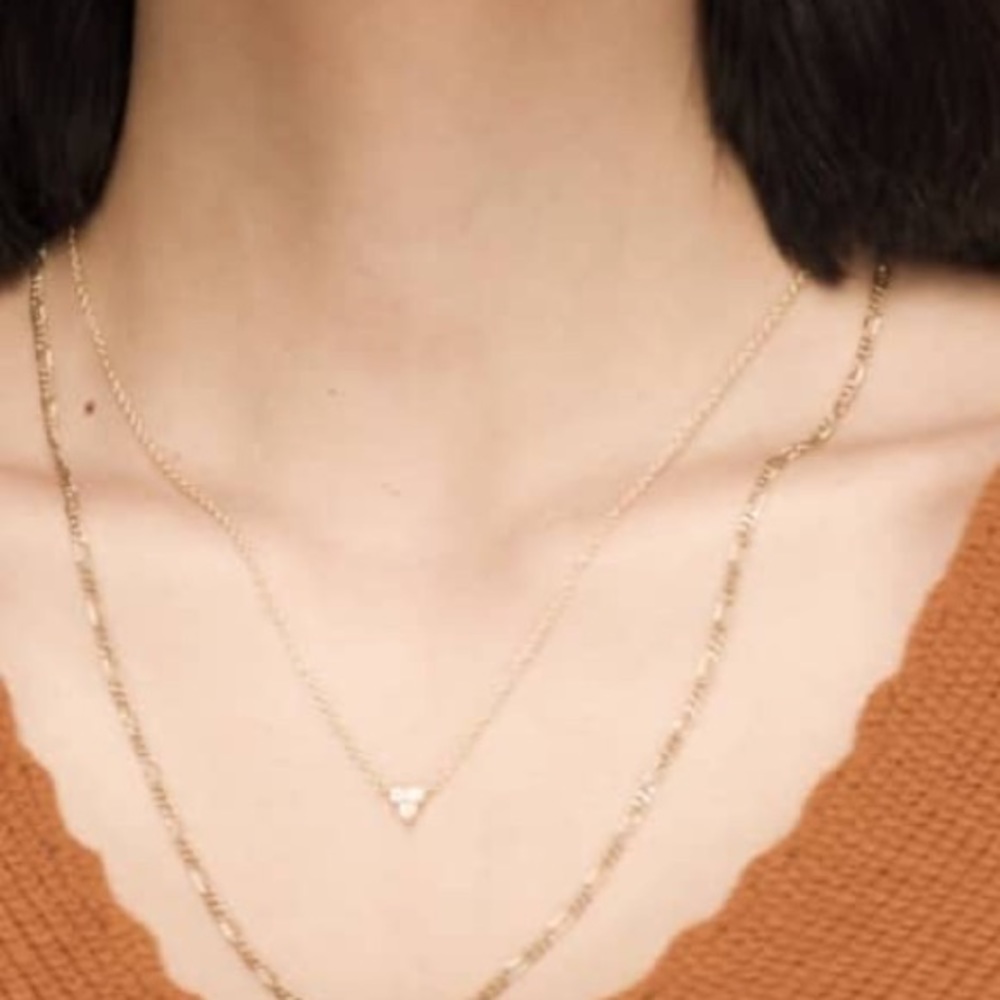 Mejuri lotus sapphire sterling silver necklace